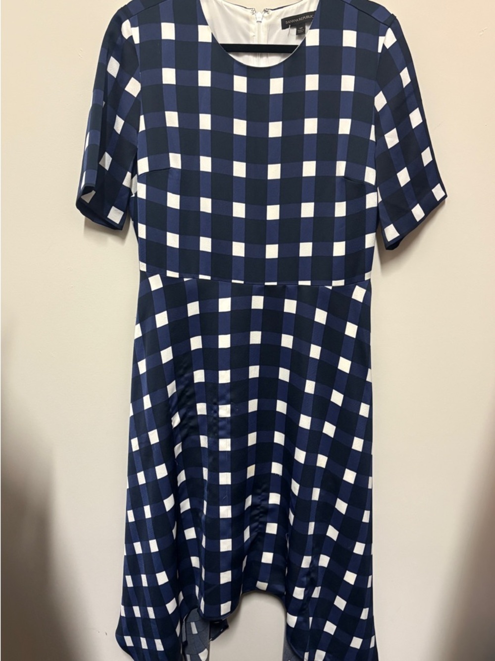 Banana Republic Navy and White Gingham Dress